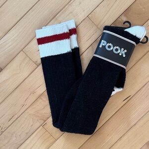 Pook Thigh High Stallions Sky Highs Tights Black and White Socks